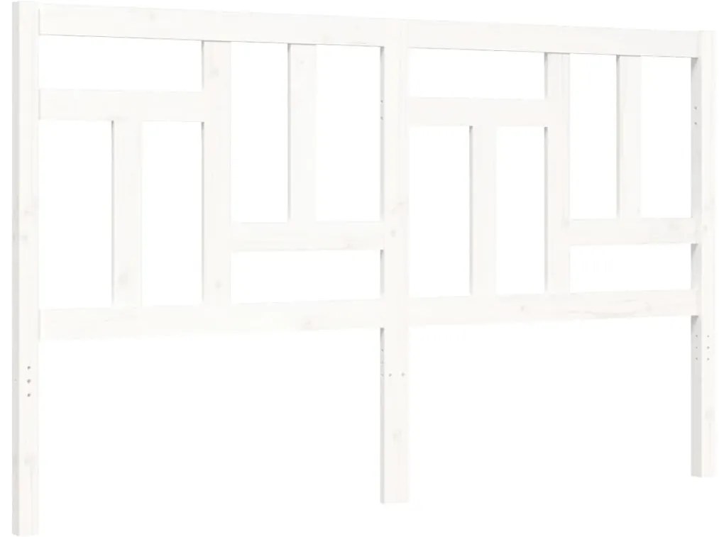 Estrutura de cama King Size com cabeceira madeira maciça branco