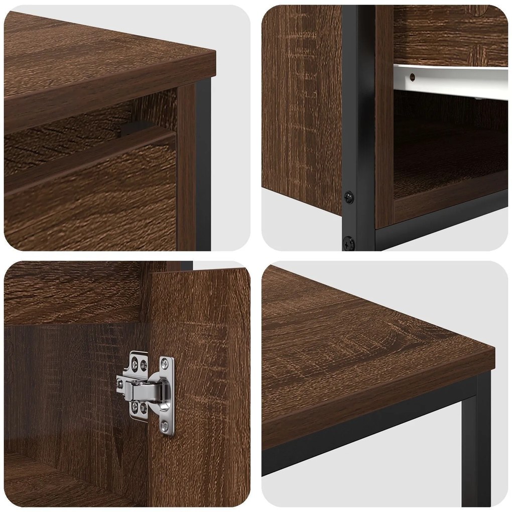 Conjunto de Móveis para Banheiro de 2 Peças vidaXL em Madeira de Carva