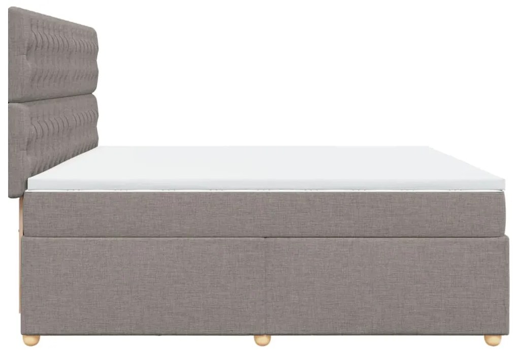 Cama com molas/colchão 200x200 cm tecido castanho-acinzentado