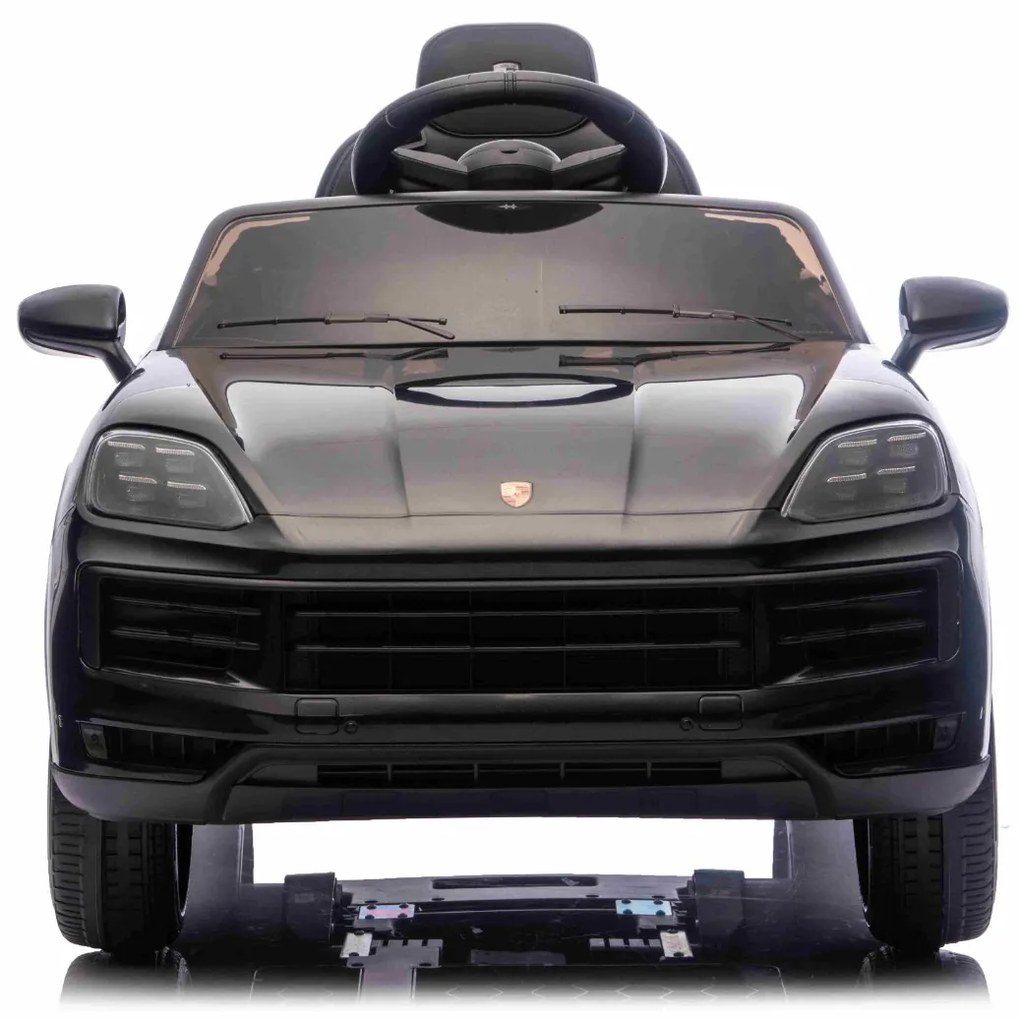 Carro elétrico para crianças Porsche Cayenne 12V com tração traseira – Licença oficial, bateria de lítio, comando remoto 2,4 GHz, leitor MP3, luzes LE