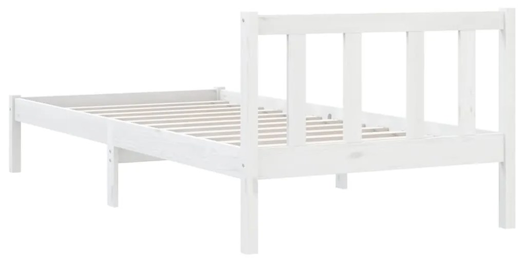 Estrutura de cama pequena solteiro 75x190cm pinho maciço branco