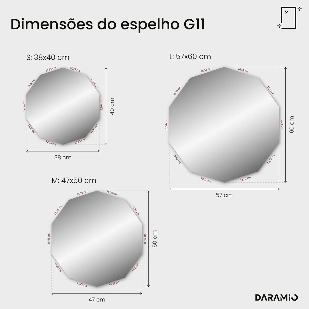 Espelho geométrico com luz G11