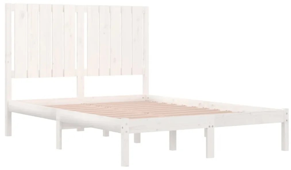 Estrutura cama pequena casal 120x190 cm pinho maciço branco