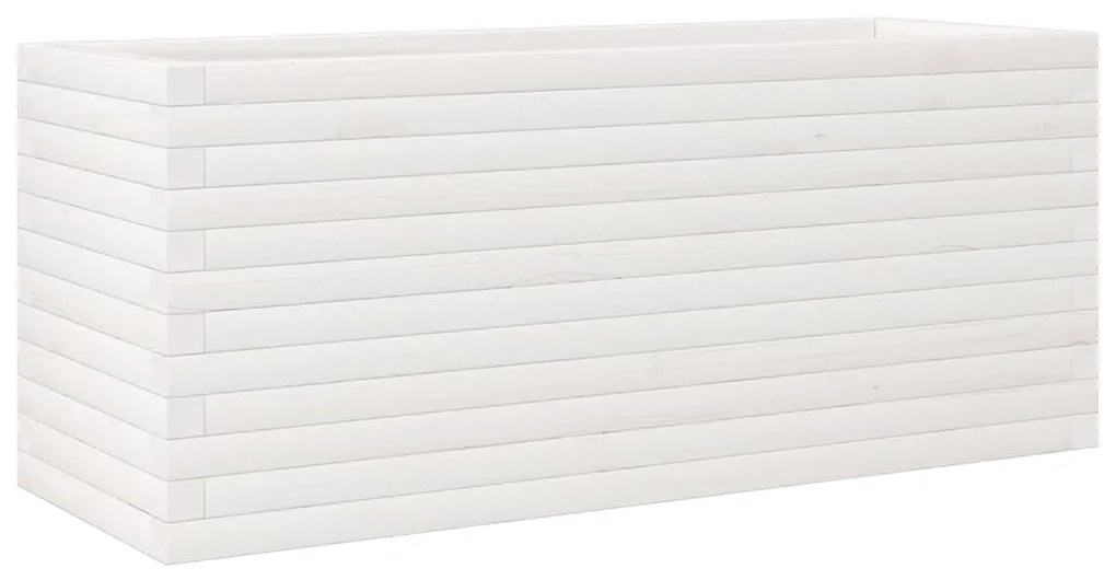 Vaso/floreira de jardim 110x40x45,5 cm pinho maciço branco