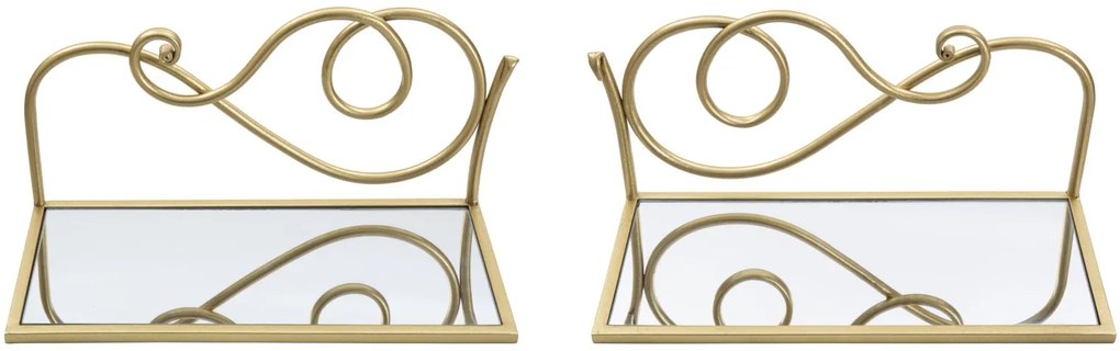 2 PRATELEIRAS DE CABECEIRA 41,5X18X20,5 CM DOURADO