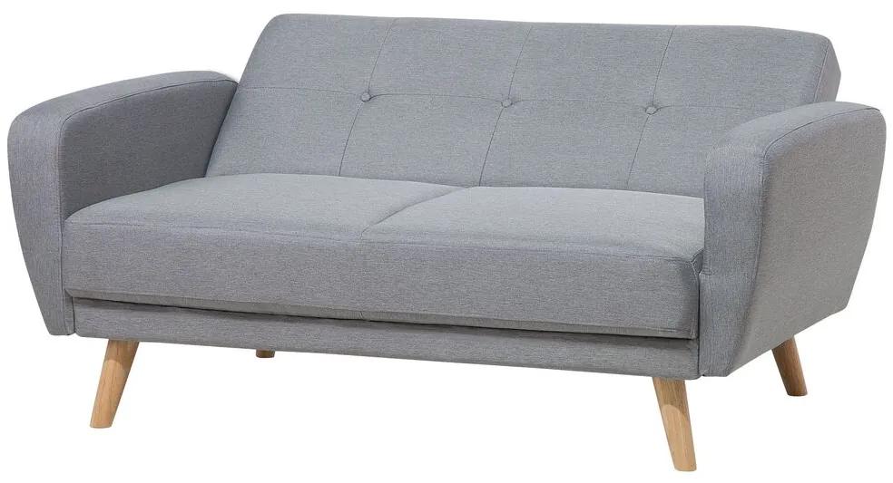 Sofá-cama 2 lugares em tecido cinzento claro FLORLI Beliani