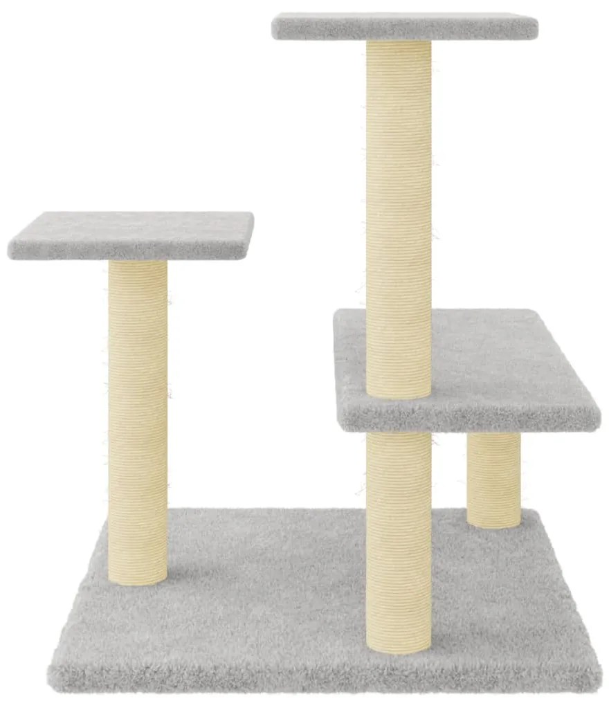 Árvore p/ gatos c/ postes arranhadores sisal 61 cm cinza-claro