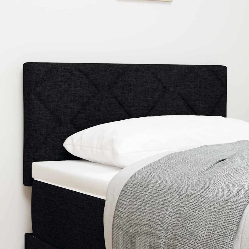 vidaXL Cabeceira em Tecido Preto com Design de Blocos de Diamante, 80 cm