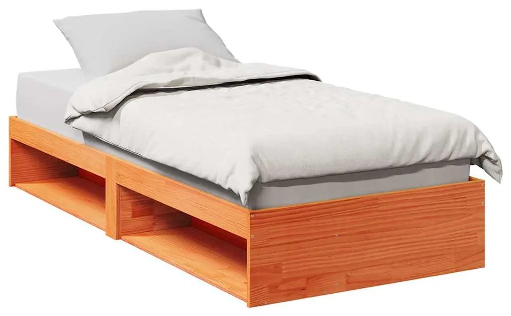 Sofá-cama sem colchão 80x200 cm madeira de pinho castanho cera