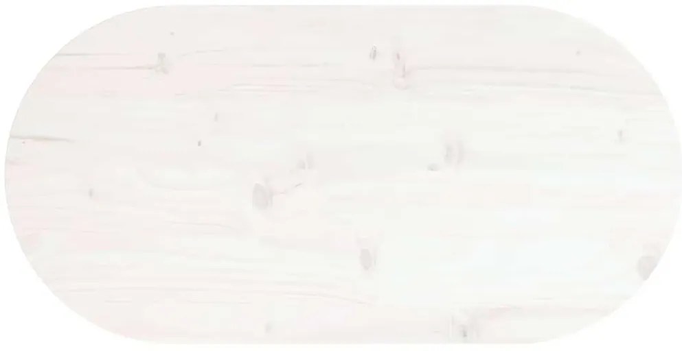 Tampo de mesa oval 80x40x2,5 cm pinho maciço branco