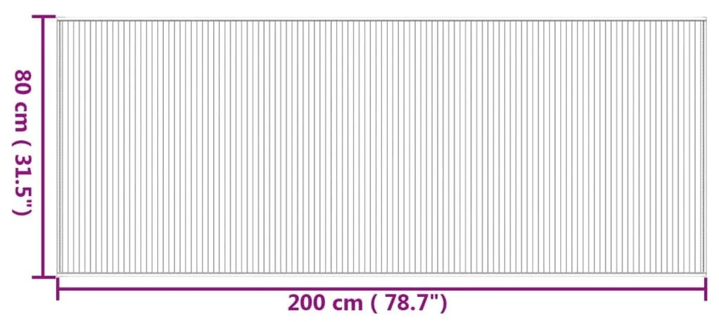 Tapete retangular 80x200 cm bambu cor natural