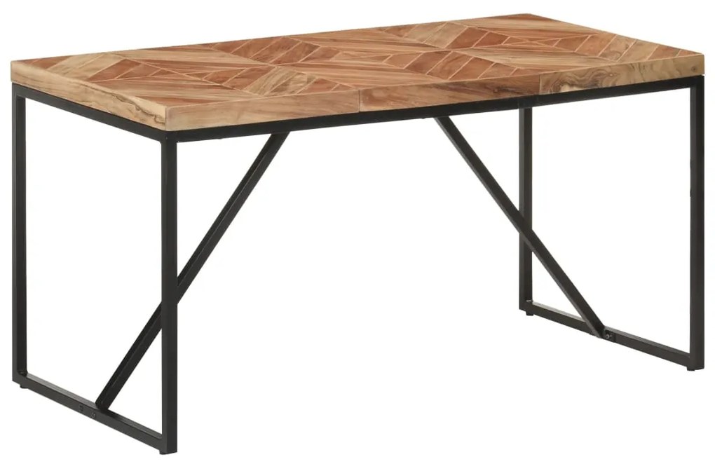 Mesa de jantar 140x70x76 cm madeira acácia maciça e mangueira