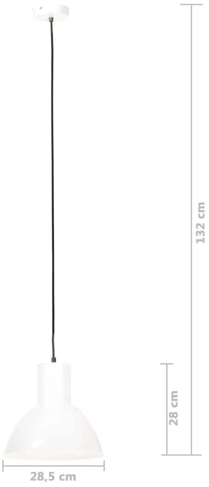 Candeeiro suspenso redondo 25 W 28,5 cm E27 branco
