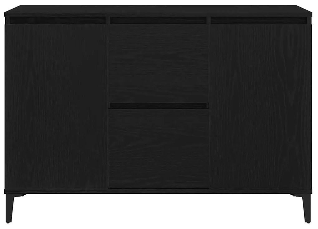 Sideboard vidaXL Preto Carvalho 104x35x70 cm Madeira de Engenharia