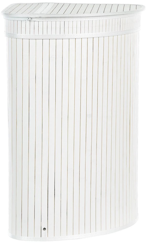 Cesto em madeira de bambu branca 60 cm BADULLA Beliani