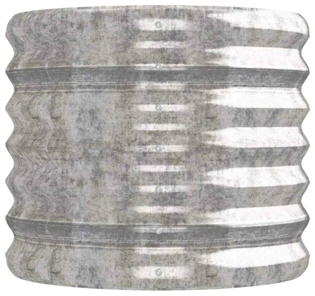 Canteiro elevado jardim 152x40x36cm aço revestido a pó prateado