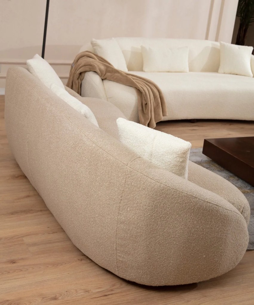 Sofá de 3 Lugares Napoli – Cappuccino – 230x75x94 cm