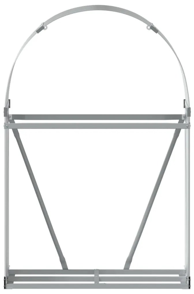 Suporte de lenha 80x45x120 cm aço galvanizado cinza-claro