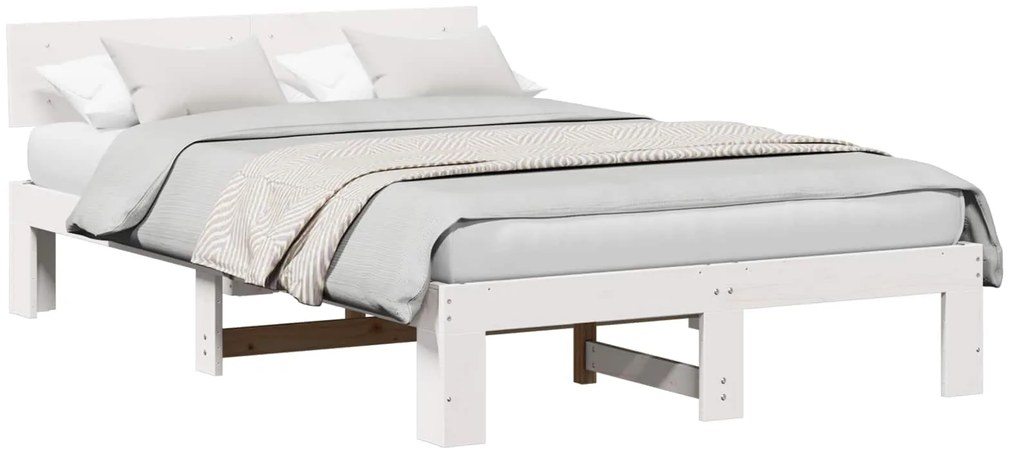vidaXL Estrutura da Cama com cabeceira Branco 120 x 200 cm
