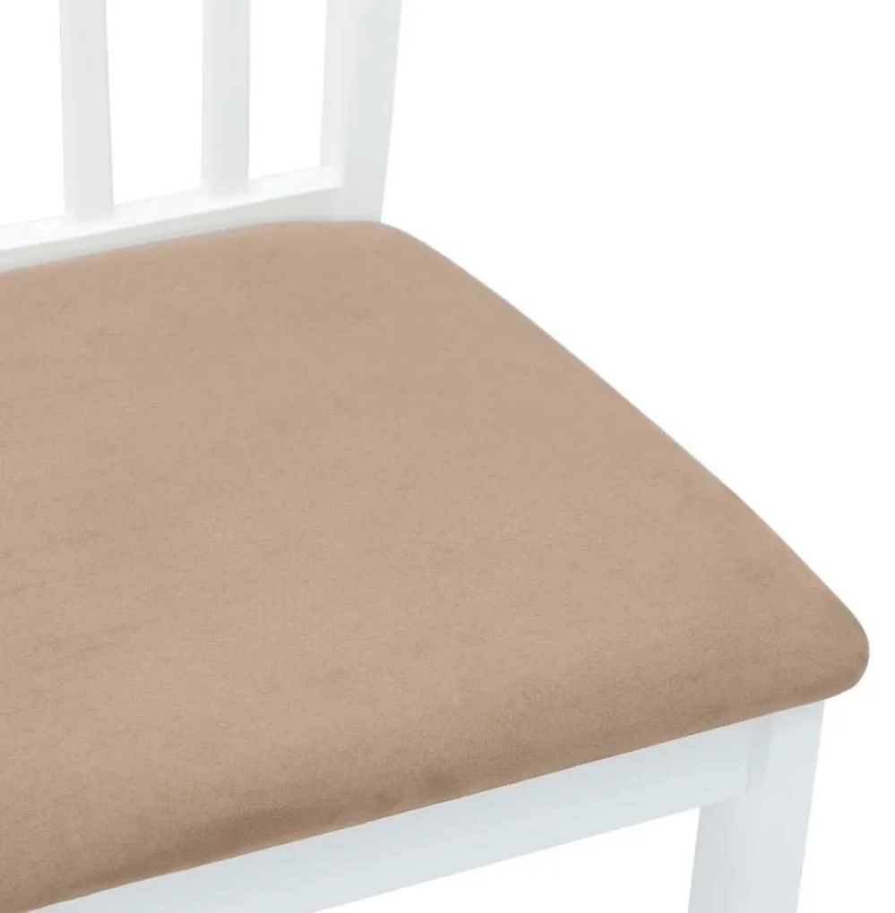 Cadeiras de jantar com almofadões 2 pcs madeira maciça branco