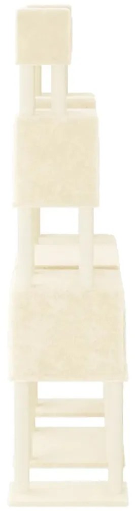 Árvore para gatos c/ postes arranhadores sisal 199 cm cor creme