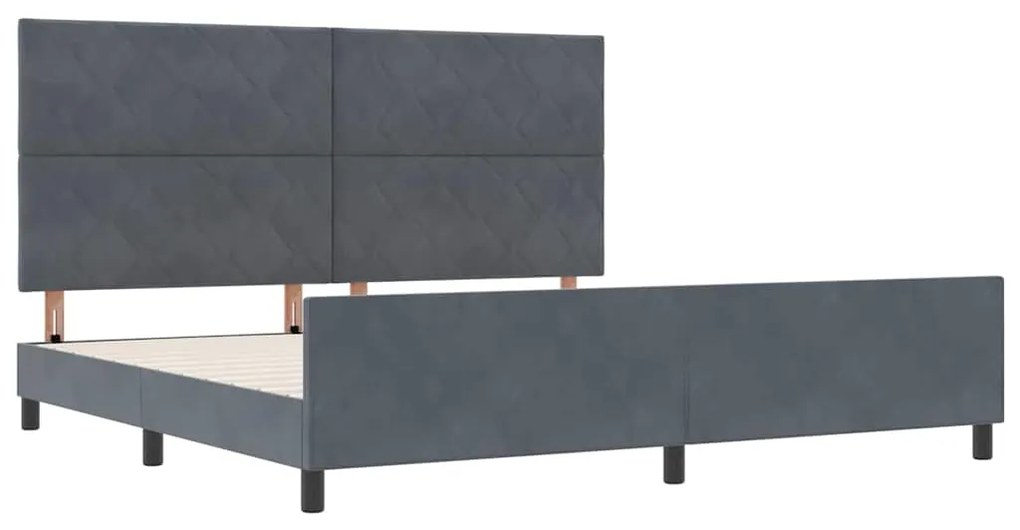 Cama de Veludo Cinza Escuro vidaXL 200x200 cm