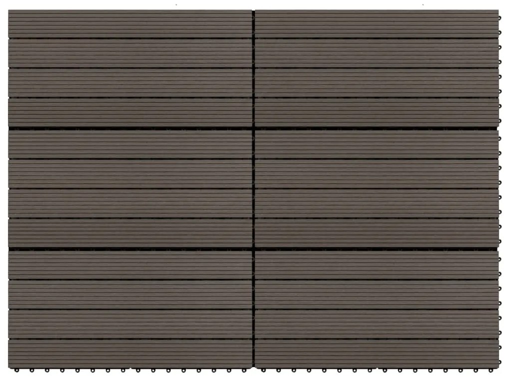 149027 vidaXL Ladrilhos de pavimento 6 pcs WPC 1,08m² 60x30cm castanho escuro