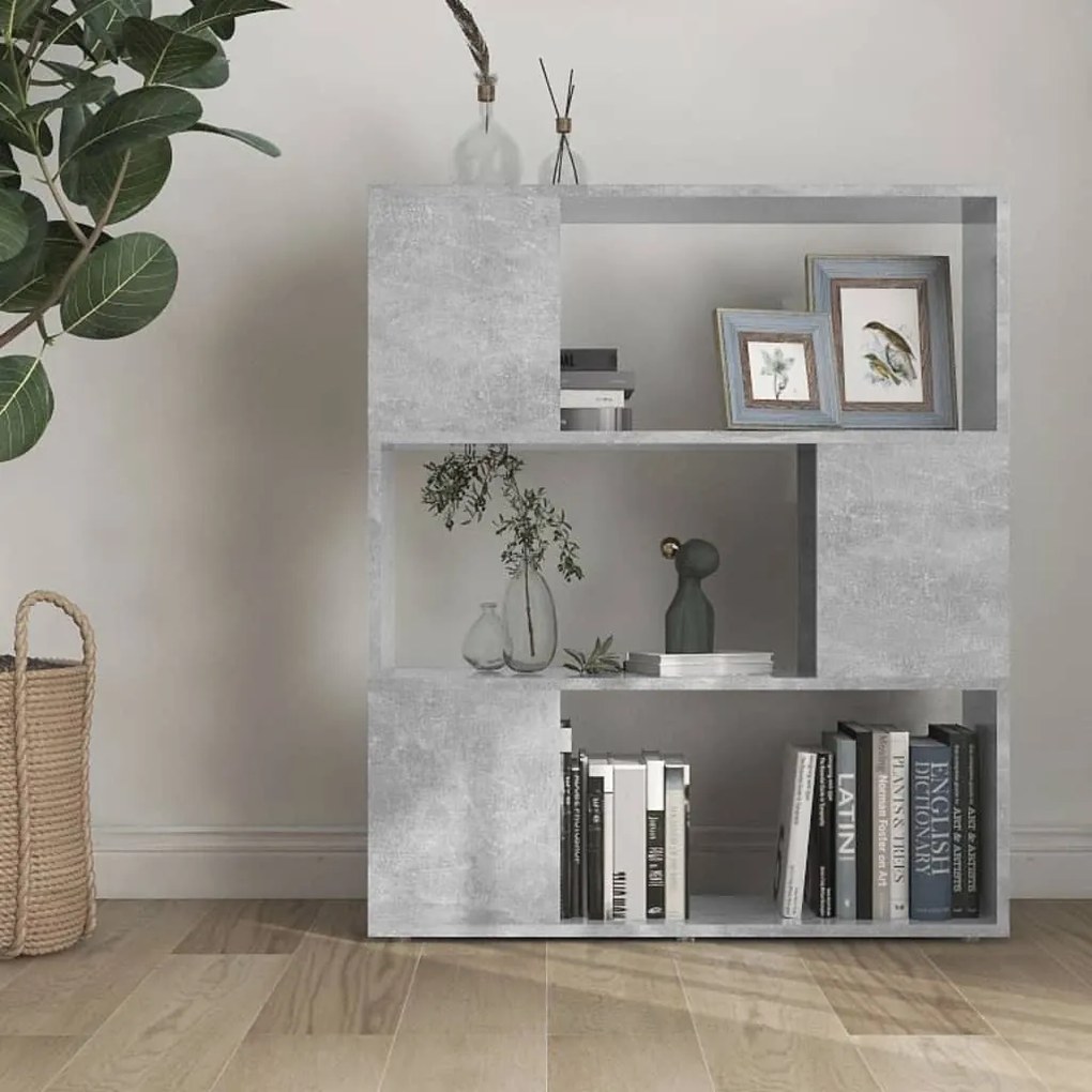 Estante/divisória 80x24x94 cm contraplacado cinzento-cimento