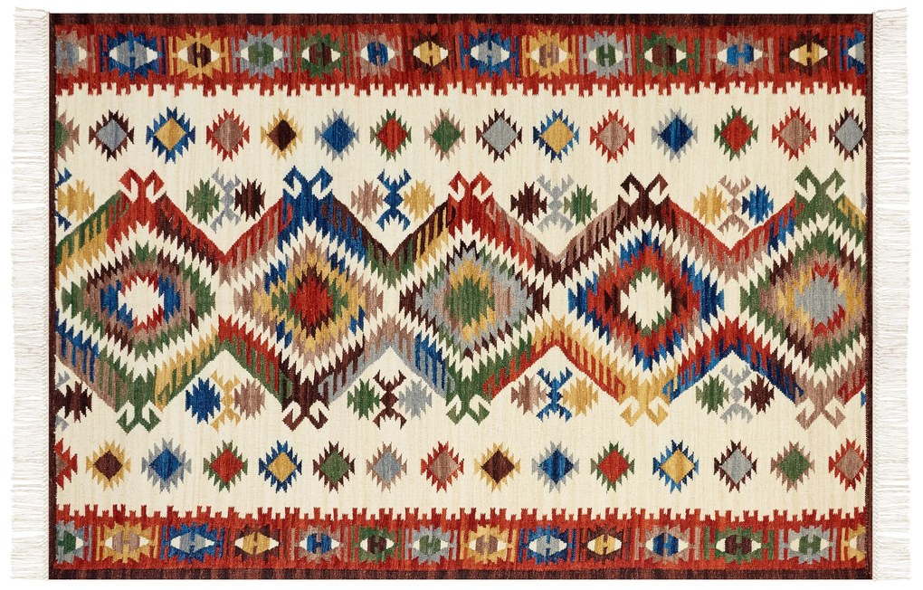 Tapete Kilim em lã multicolor 160 x 230 cm AREVIK Beliani