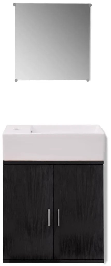 Móveis casa de banho 3 pcs e conjunto de bacia preto