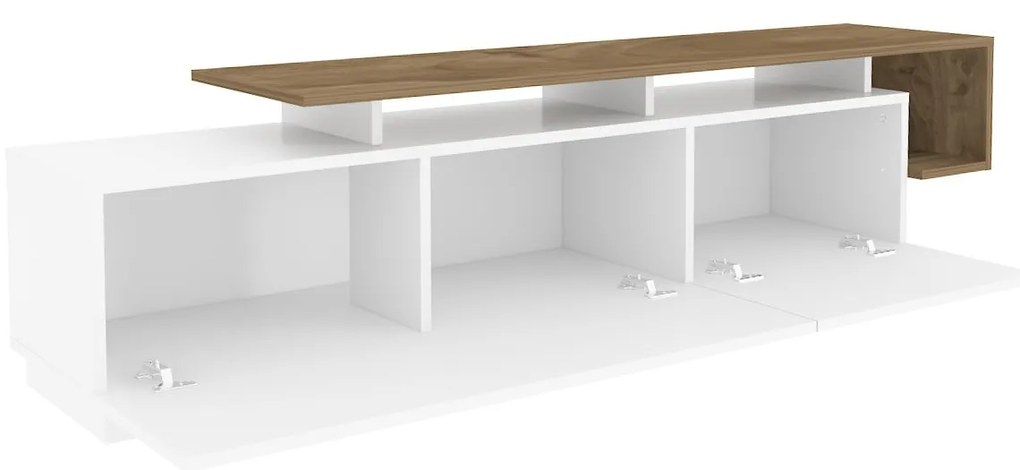 Móvel TV Pia – Nogueira e Branco – 180 x 46,4 x 38,9 cm