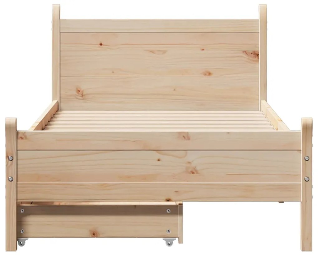 Cama sem colchão 75x190 cm madeira de pinho maciça