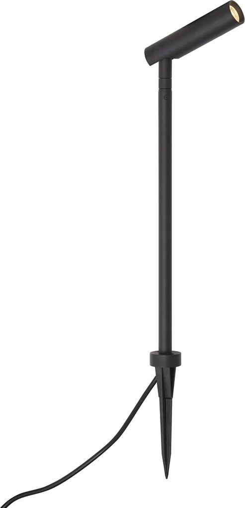 Foco de jardim moderno 12V preto 10cm incl. LED IP65 - Voltaire Lino