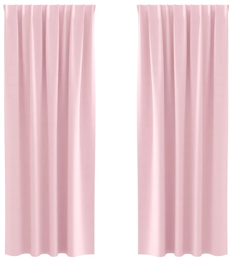 Cortinas com cortinas 2 pcs Rosa Bebê 245 x 140 cm Poliéster