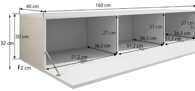 Móvel de TV Lukes – Preto e Branco – 160x40x32 cm – 1 Porta Abatível e