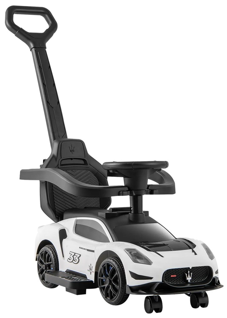 Motocicleta elétrica infantil Vespa licenciada, movida a bateria de 6 V, com farol de LED azul