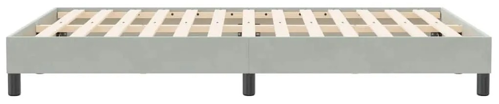 Estrutura de cama sem colchão 120x210 cm veludo cinzento-claro