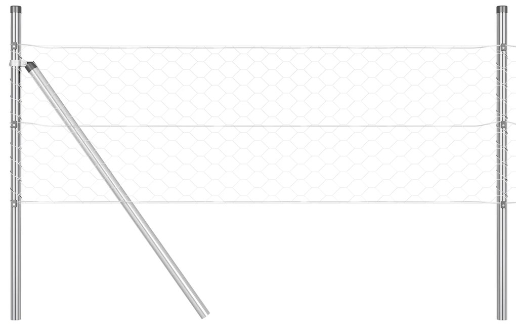 Cerca Hexagonal vidaXL 0,5x50 m de Aço Galvanizado