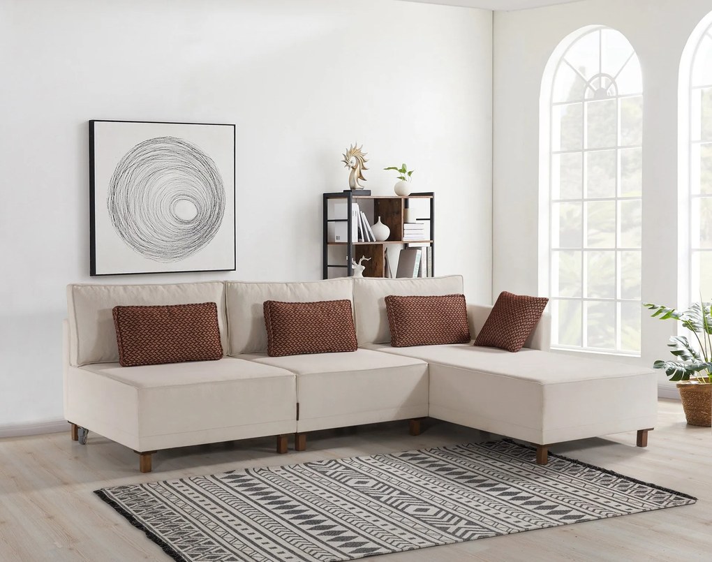 Sofá-Cama de Canto Matris – Bege – 285 x 90 x 192 cm