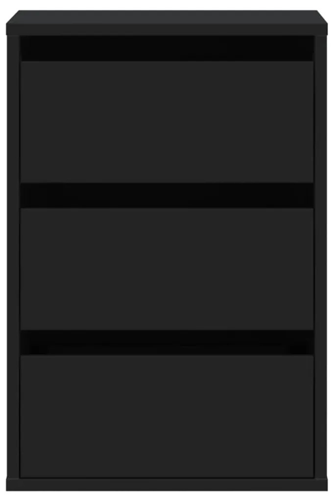 Cómoda com 3 Gavetas - 40x41x58 cm - derivados de madeira - preto