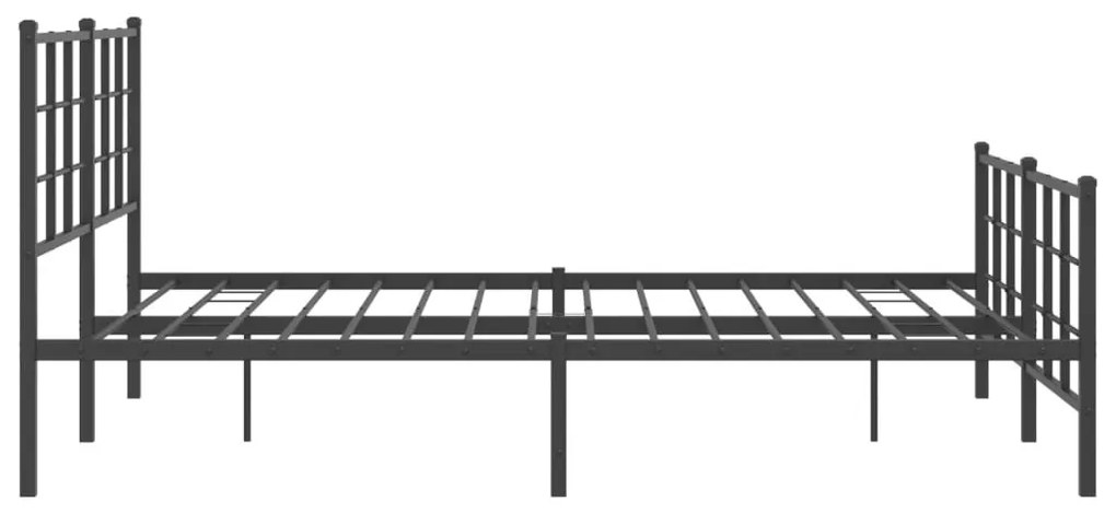 Estrutura de cama com cabeceira e pés 150x200 cm metal preto