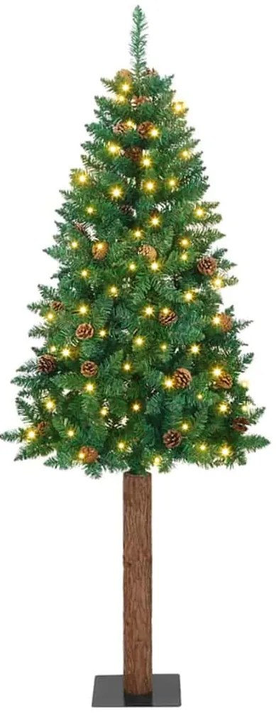 vidaXL Árvore de Natal Slim Verde 77 x 77 x 210 cm PVC