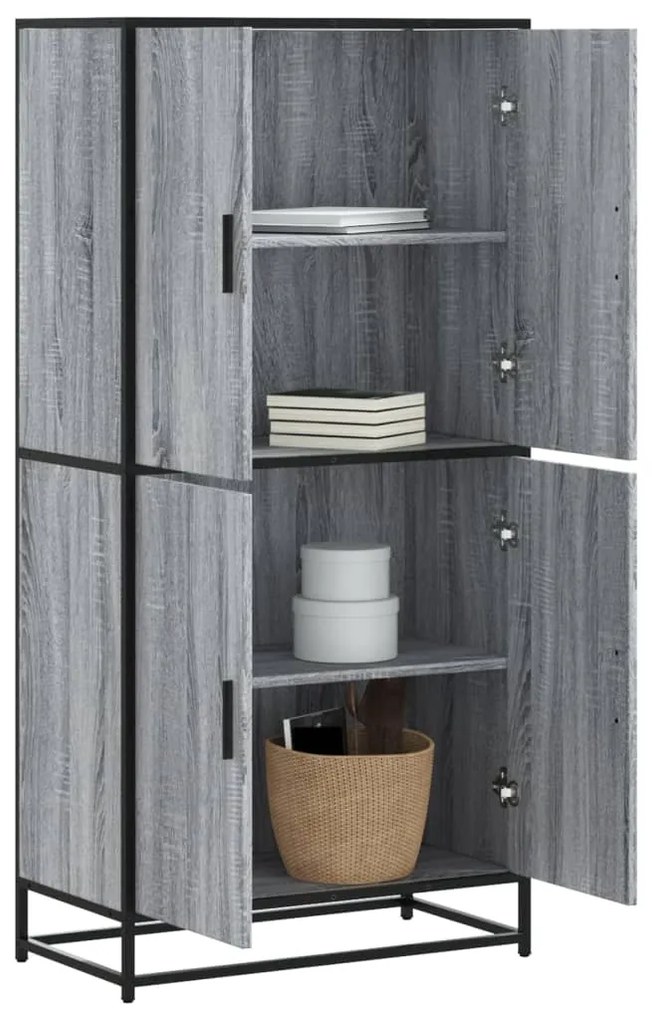 vidaXL Armário alto 68x35x139 cm derivados de madeira cinzento sonoma