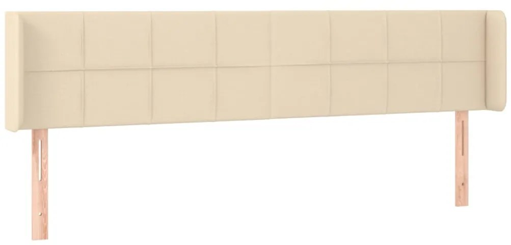 Cabeceira de cama c/ luzes LED tecido 183x16x78/88 cm cor creme