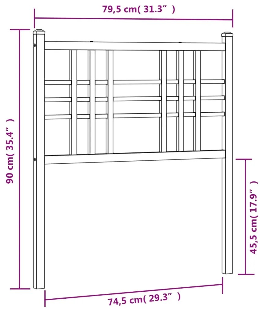 Cabeceira de cama 75 cm metal preto