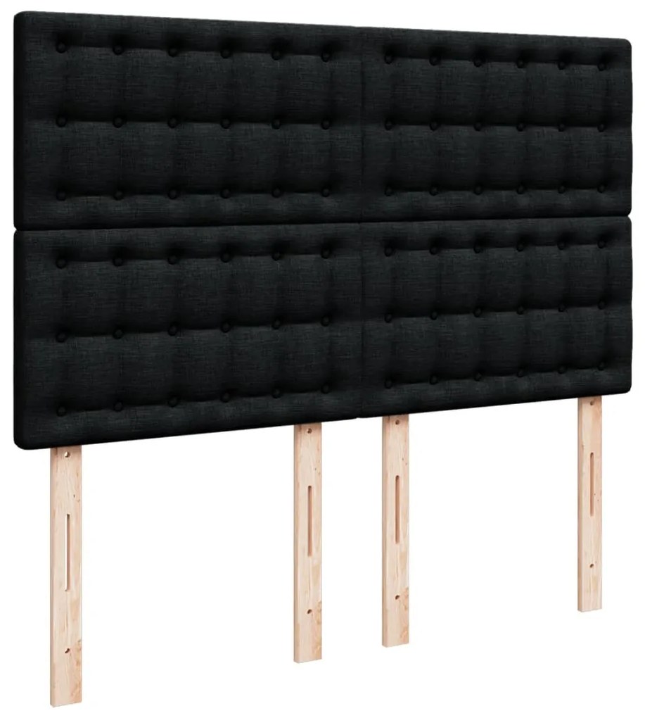 Cama com molas/colchão 140x200 cm tecido preto