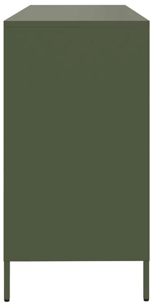 Aparador 135x39x73,5 cm aço laminado a frio verde-azeitona