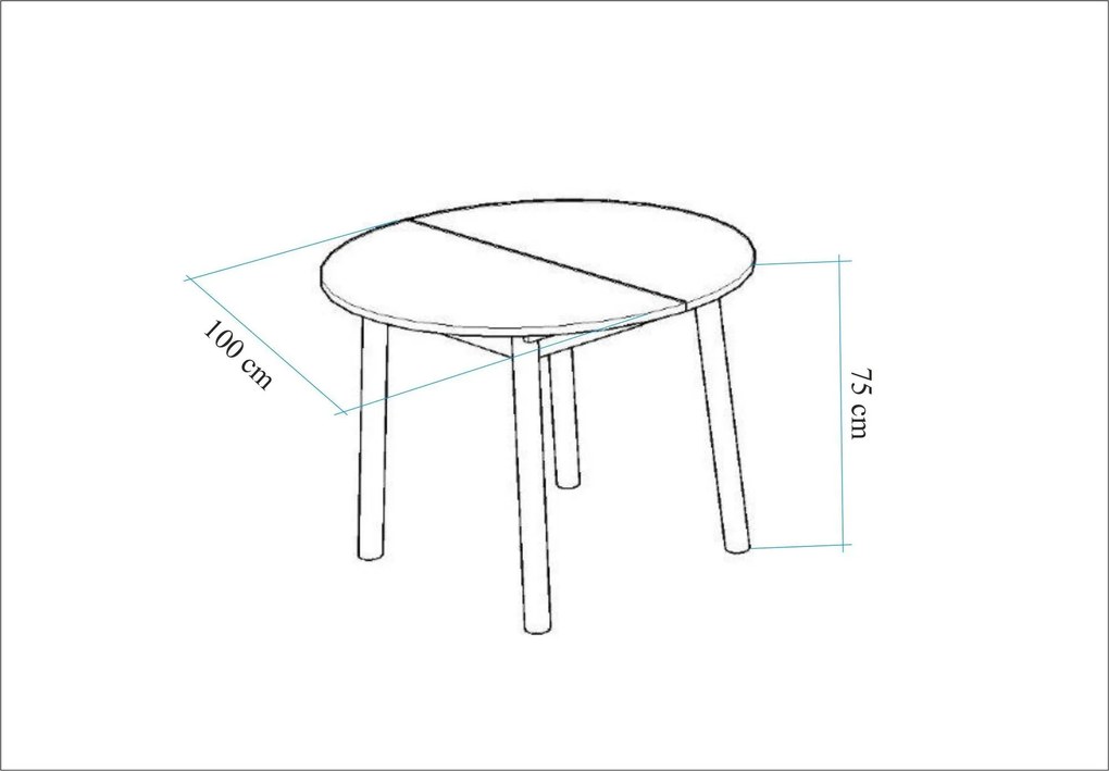 Mesa de Jantar Extensível Oliver – Nogueira/Preto – 100/131 x 75 x 100
