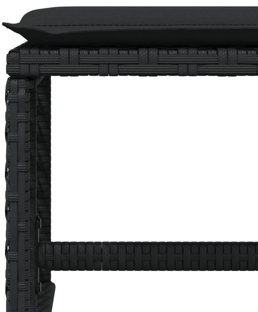 13 pcs conjunto de jantar p/jardim com almofadões vime PE preto