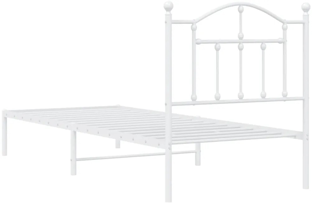 Estrutura de cama com cabeceira 90x190 cm metal branco